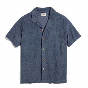 Marine Layer Terry Out Resort Shirt in Vintage Indigo XL
